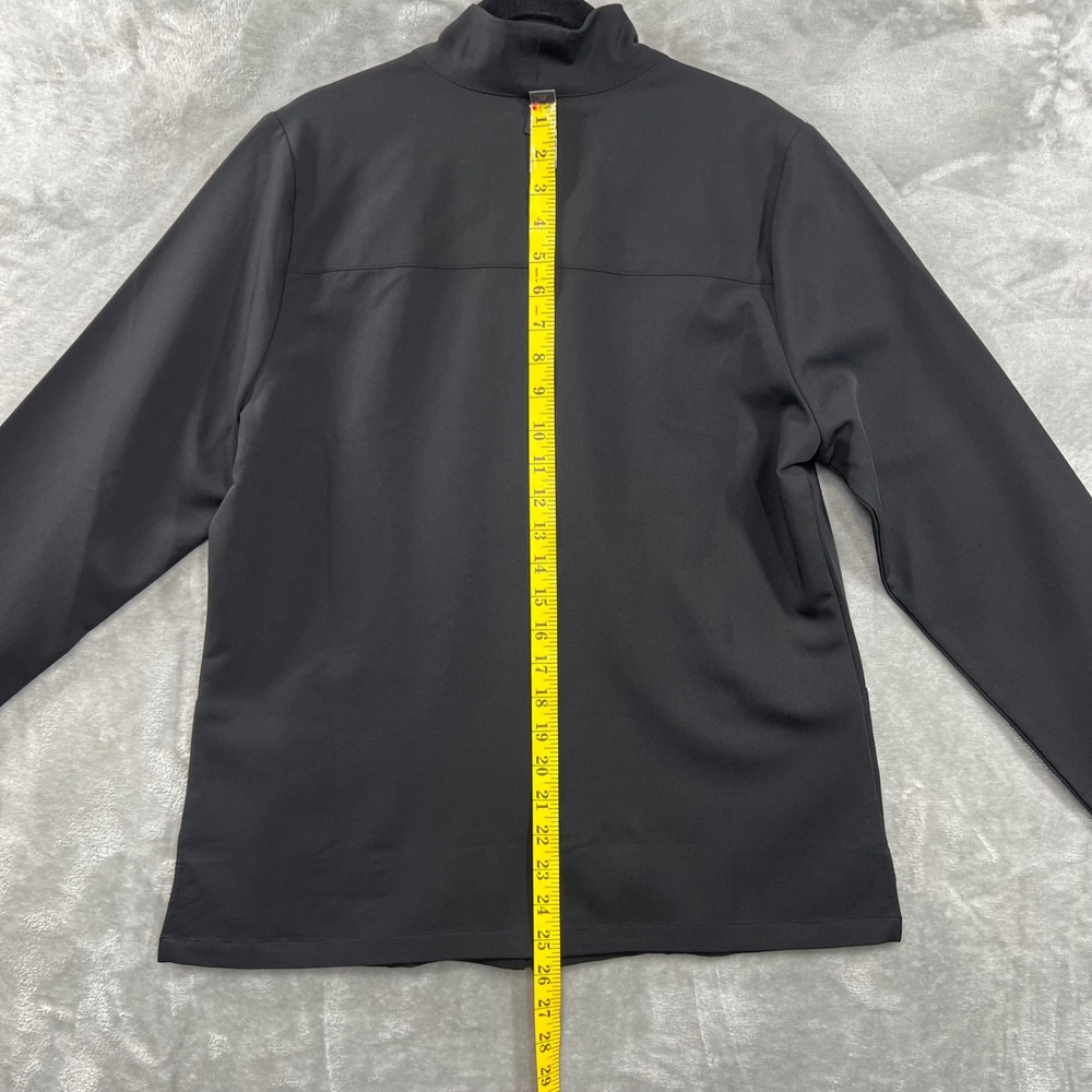 Mandala Scrub Jacket Women Size M Black Equa-Tek Full Zip Mock Neck Pockets - Picture 9 of 14